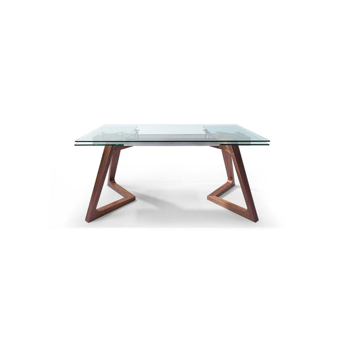 Whiteline Modern Delta Extendable Dining Table Glass