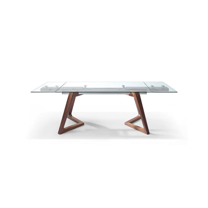 Whiteline Modern Delta Extendable Dining Table Glass