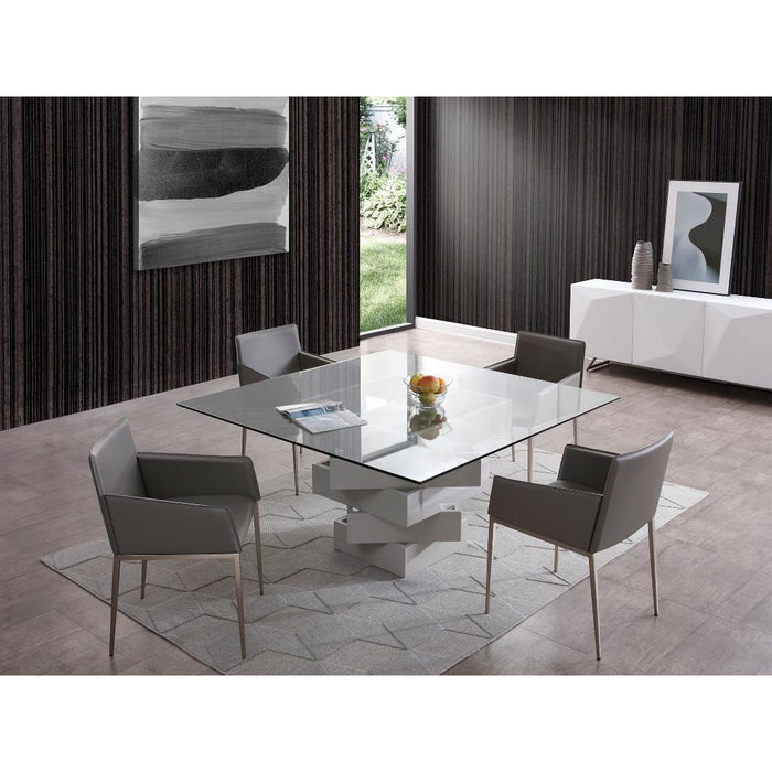 Whiteline Modern Carson Dining Table Glass Top