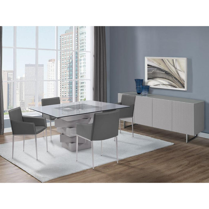 Whiteline Modern Carson Dining Table Glass Top