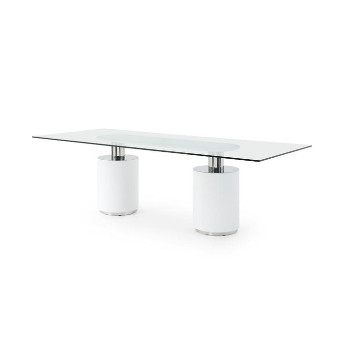 Whiteline Modern Mandarin Glass Dining Table