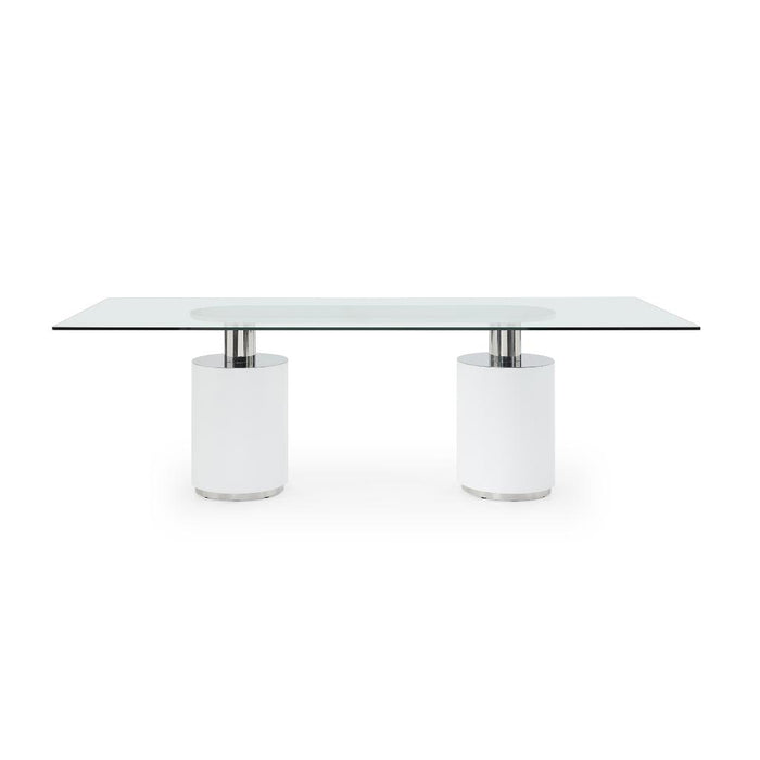 Whiteline Modern Mandarin Glass Dining Table