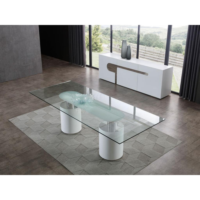 Whiteline Modern Mandarin Glass Dining Table