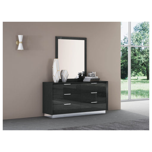 Whiteline Modern Navi High Glass White Double Dresser