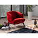 Whiteline Modern Mersin Modern Red or Black Velvet Accent Armchair