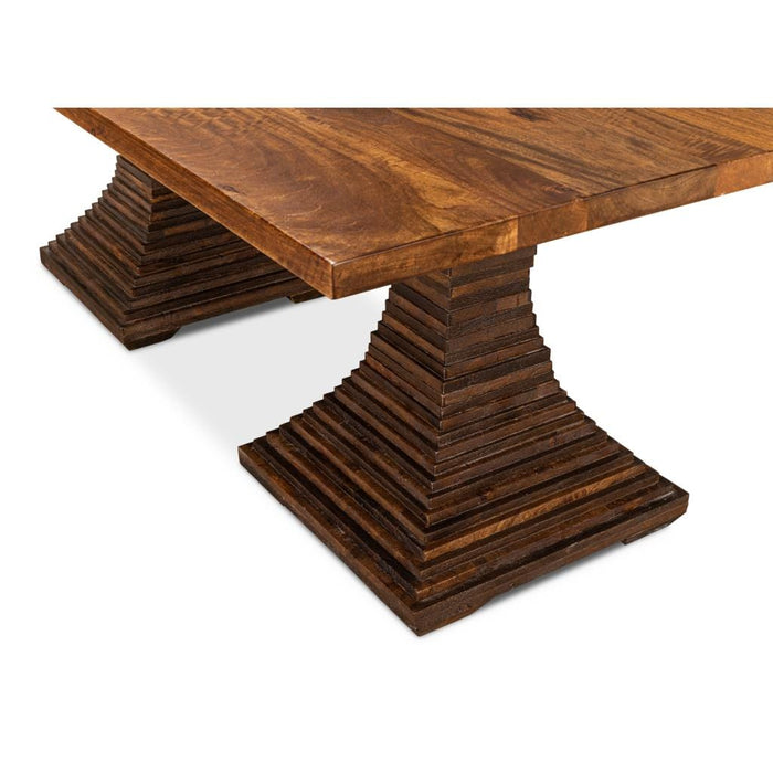 Sarreid LTD. Dining Table Aesthetic Pedestal Wood Dining Table by Sarreid LTD