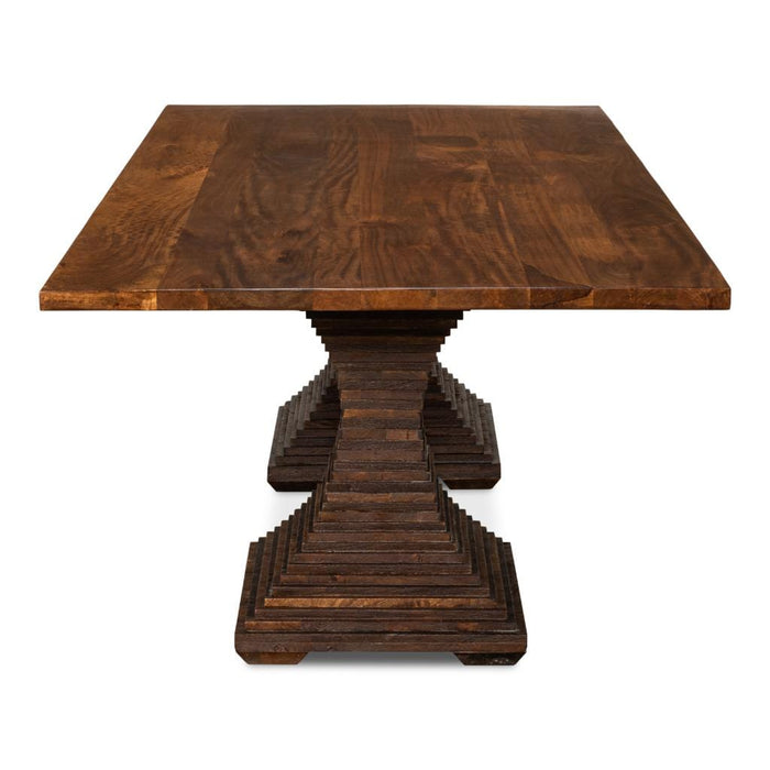 Sarreid LTD. Dining Table Aesthetic Pedestal Wood Dining Table by Sarreid LTD