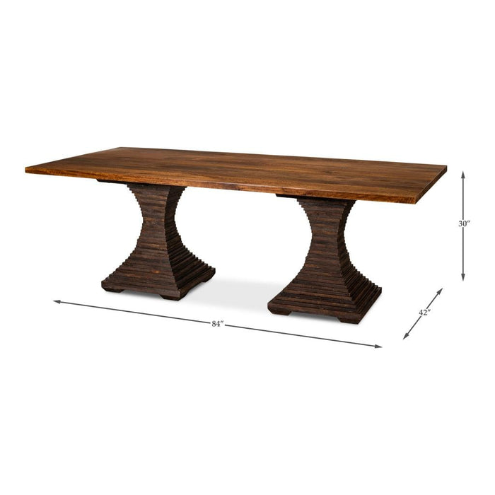 Sarreid LTD. Dining Table Aesthetic Pedestal Wood Dining Table by Sarreid LTD