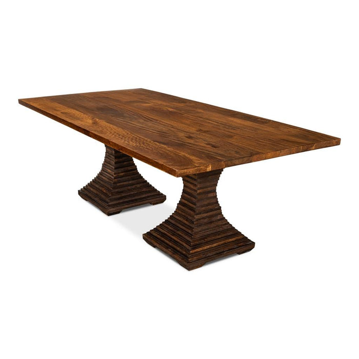 Sarreid LTD. Dining Table Aesthetic Pedestal Wood Dining Table by Sarreid LTD