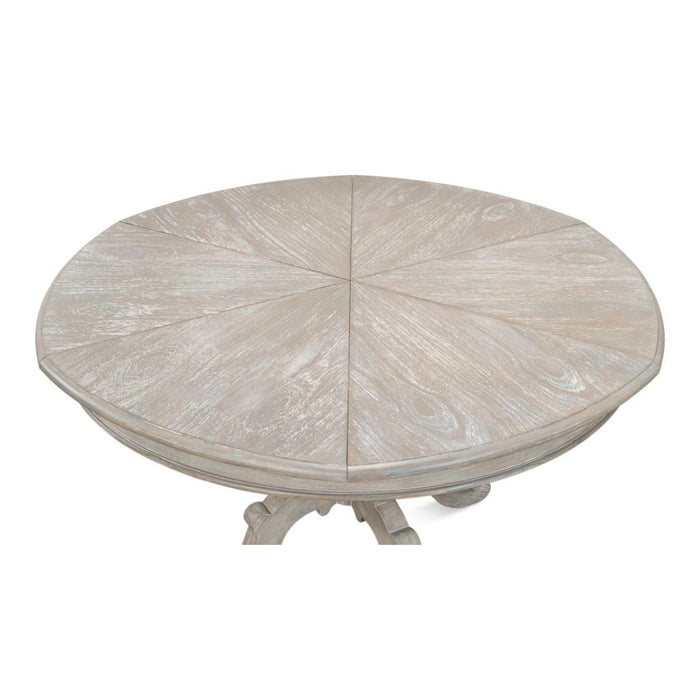 Sarreid LTD. Dining Table Arles Equestrian Jupe Dining Table 70" Moonskin Pedestal by Sarreid LTD.