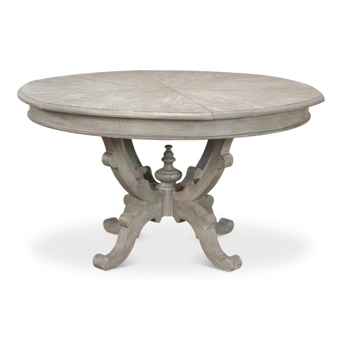 Sarreid LTD. Dining Table Arles Equestrian Jupe Dining Table 70" Moonskin Pedestal by Sarreid LTD.