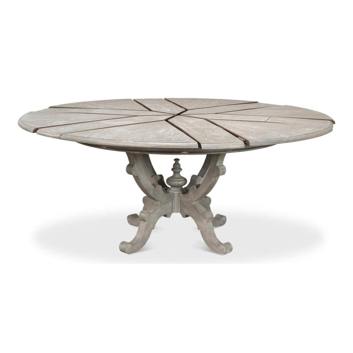 Sarreid LTD. Dining Table Arles Equestrian Jupe Dining Table 70" Moonskin Pedestal by Sarreid LTD.