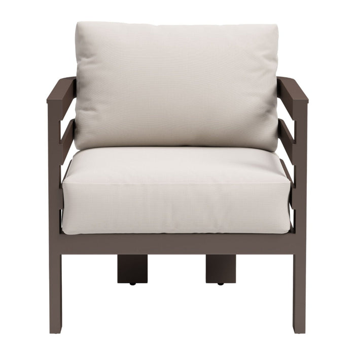 Zuo Arm Chair Bal Harbor Armchair by Zuo, White Commercial Outdoor Furniture