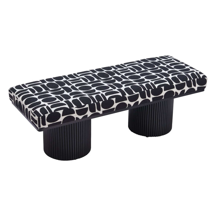 Zuo Bench Botoia Bench Black & White