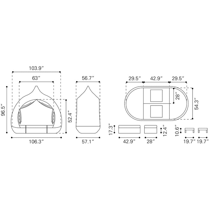 Zuo Daybed Daybed by Zuo, Majorca Outdoor