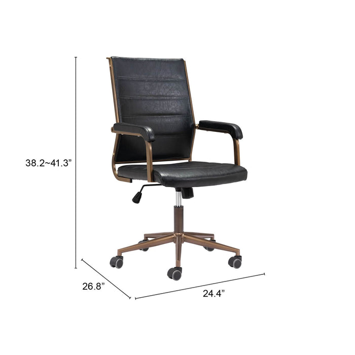 Zuo Office Chair Auction Office Chair Vintage Black by Zuo